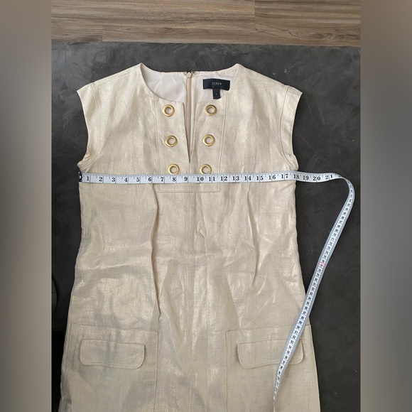 J Crew  Authentic Linen Sleeveless Mini Dress with back zipper. - Picture 6 of 11